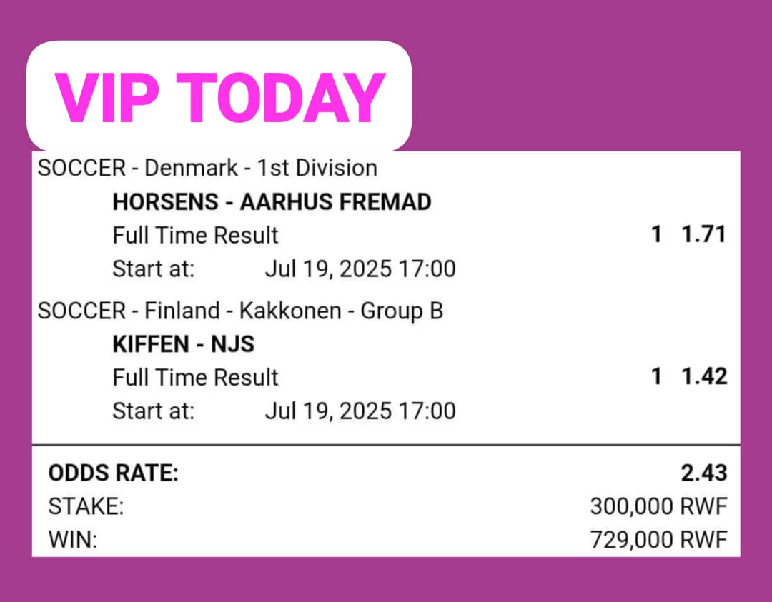 Todayz_Pick's tweet image. VIP TODAY..............
TOTAL ODDS: 2+🔥
90% Trusted.............
FANSPORT CODE: XLM2D
Register here 👇 to Claim Bonus
cutt.ly/vrI8aK1w