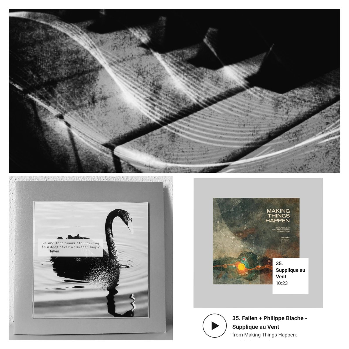 Friends, here's my new album "we are lone swans.." NOW AVAILABLE on my Bandcamp, 3 copies left shorturl.at/Qi66p and here's my track w/Philippe Blache OUT NOW on Mahorka shorturl.at/RSGOG • Format Records will include a new track of mine in one of the 2 upcoming Comp