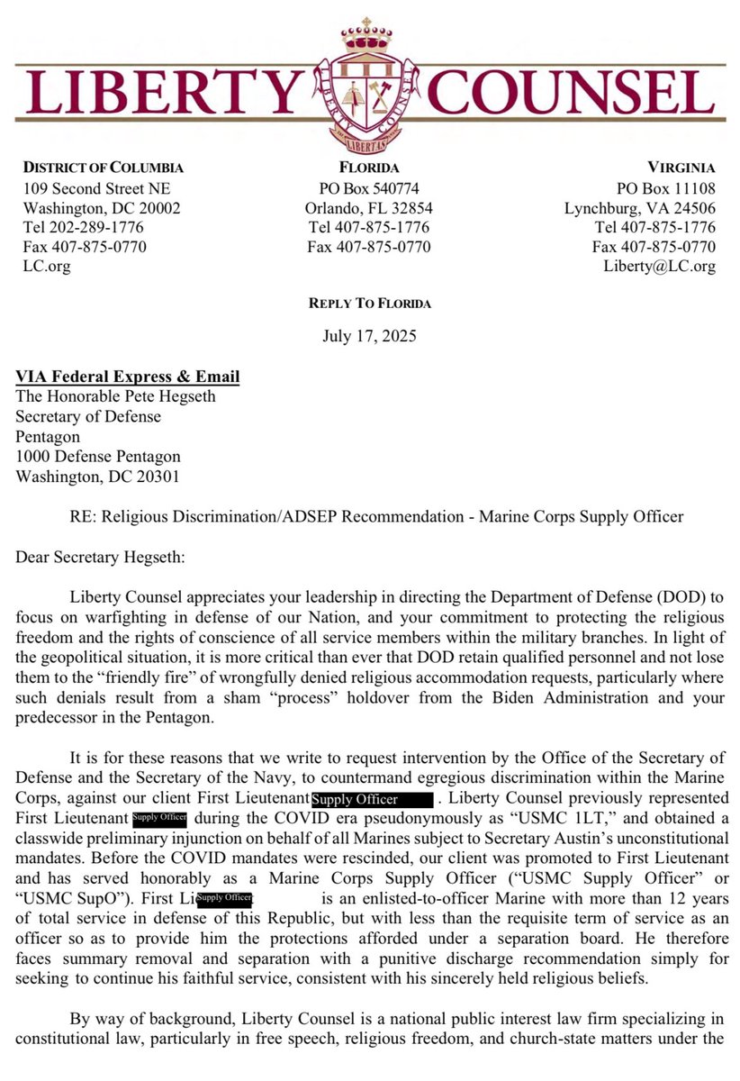 Joshua Hoppe (@jhippityhoppe) on Twitter photo Mr. <a href="/SecDef/">Secretary of Defense Pete Hegseth</a>, this is exactly why only about a dozen service members have returned to service after over 8,500 were kicked out of the military due to the COVID mandates…
The system is still broken.
Religious and medical freedoms are still being denied over… a FLU shot… 1/5🧵 Mr. <a href="/SecDef/">Secretary of Defense Pete Hegseth</a>, this is exactly why only about a dozen service members have returned to service after over 8,500 were kicked out of the military due to the COVID mandates…
The system is still broken.
Religious and medical freedoms are still being denied over… a FLU shot… 1/5🧵