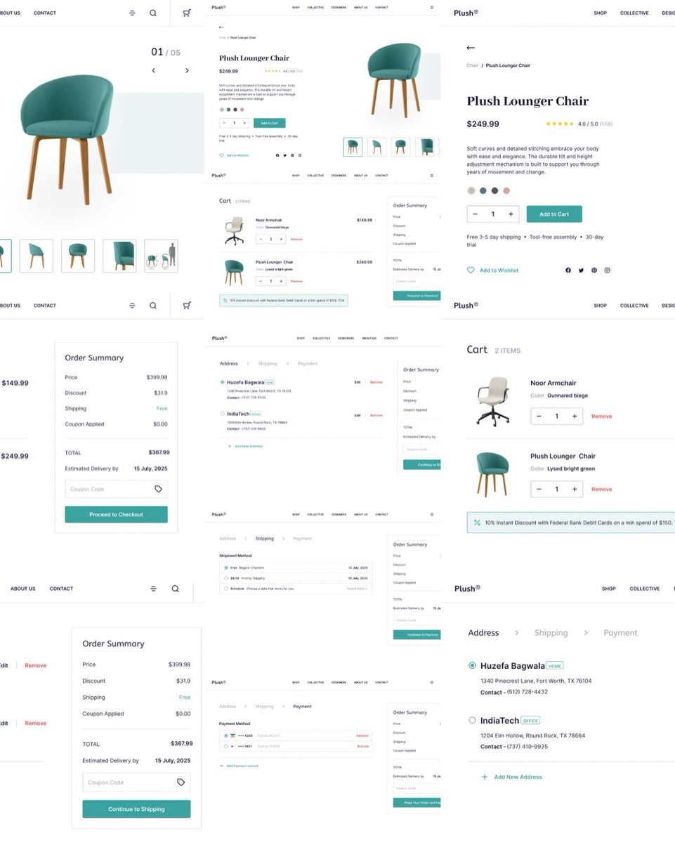 your_tecksis's tweet image. Day 29/30 – E-commerce, Furniture Store
Designed a modern and user-friendly interface for a furniture store e-commerce site, focusing on elegant layout, seamless navigation, and clean product display to enhance the shopping experience.
#dailyuidesign #uidesignchallenge