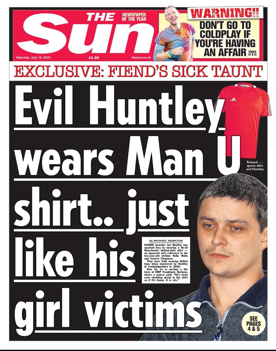 RobertJenrick's tweet image. Ian Huntley shouldn't be swanning around jail in a shirt designed to insult the memory of Holly Wells and Jessica Chapman.
It should be ripped off his back by prison officers.
The family of those girls are entitled to know that he isn’t getting *any* special treatment in jail.