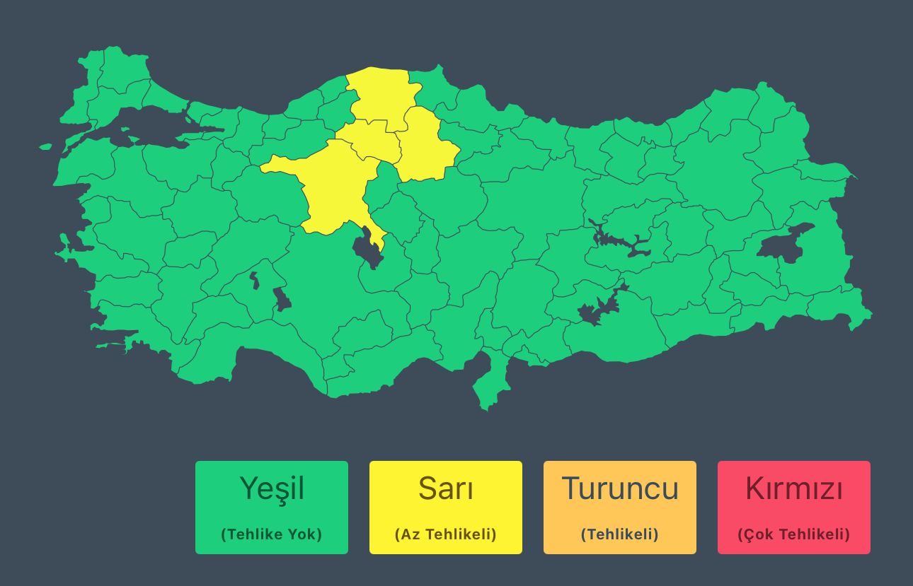 Meteoroloji'nin sarı kodlu uyarısı