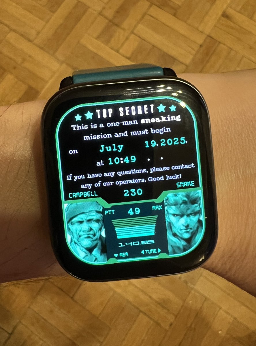 Estela3D's tweet image. Mi nueva esfera del reloj a lo #MetalGearSolid