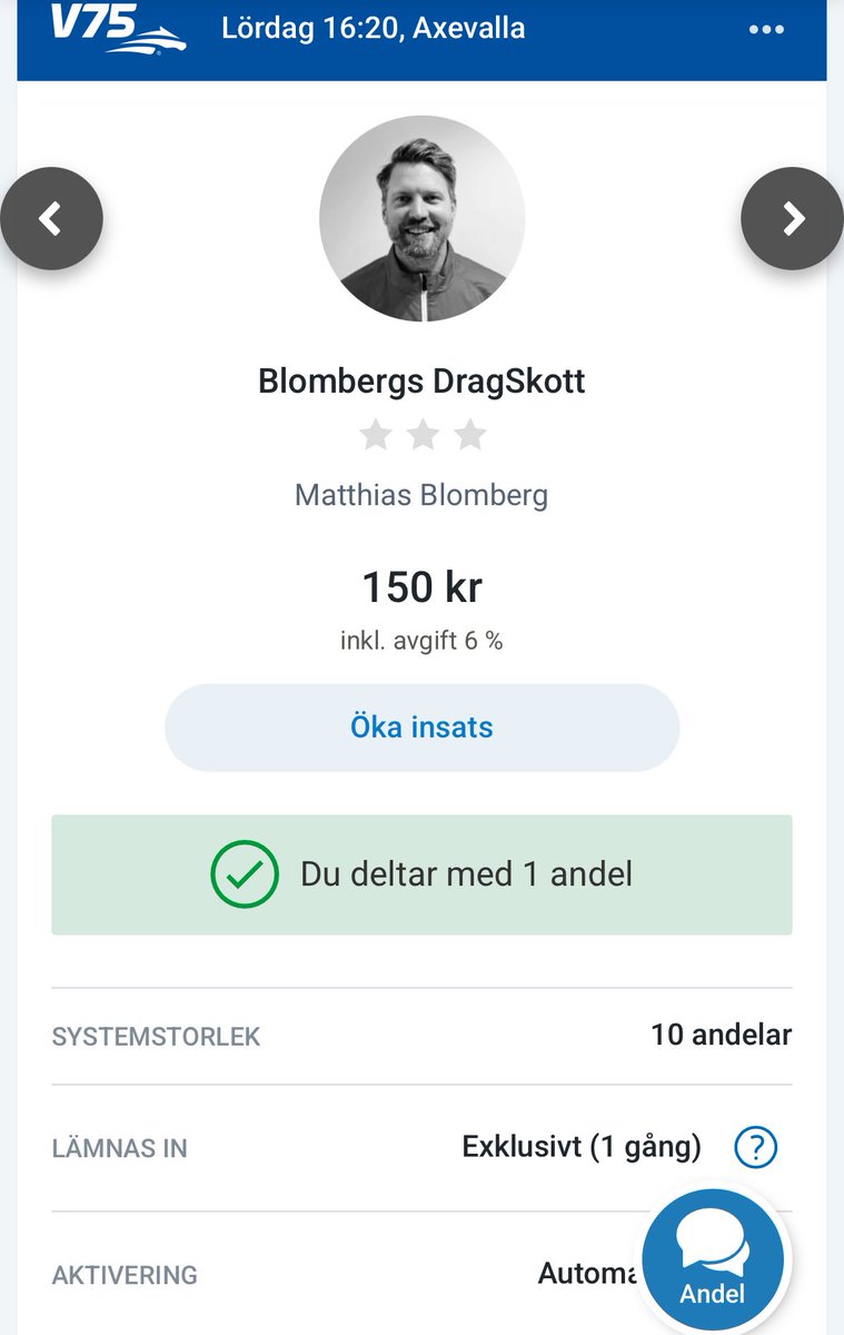 V75 Lördag Axevalla 💪🏻💪🏻💪🏻 och imorgon går ”Knatten” aka Great Dry Wind ut i V75:5 ⭐️🤞🏻en härlig helg på gång 

atg.se/gottkopet/spel…