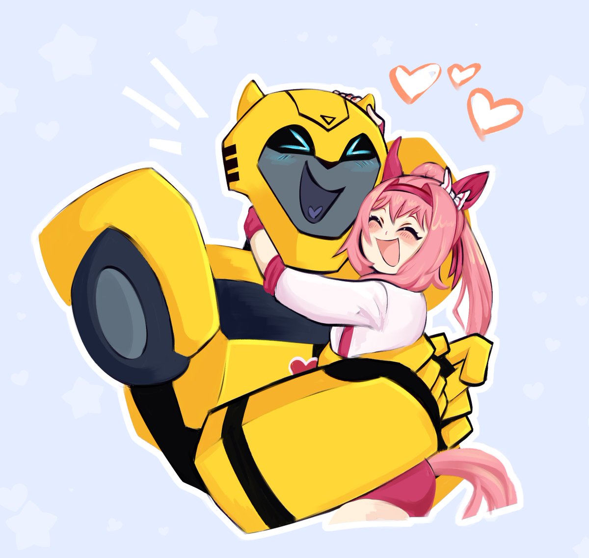 mafisamba's tweet image. can i introduce you my new crossover crackship
#tfa #TransformersAnimated #umamusume #haruurara
