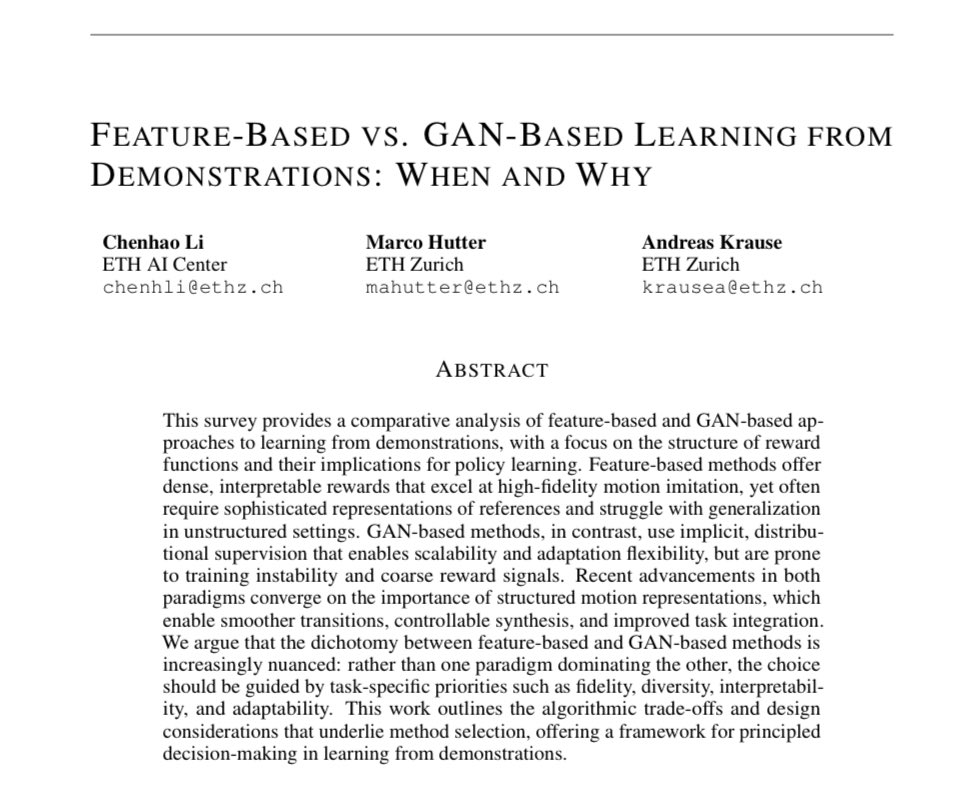 🚶Human motions have become popular in guiding RL training and making robots walk like real human. 🤖

🚀 Excited to share our latest research on recent advances in this technology, with a guideline on the best practices!

🔗breadli428.github.io/post/lfd/

📄PDF: arxiv.org/pdf/2507.05906
