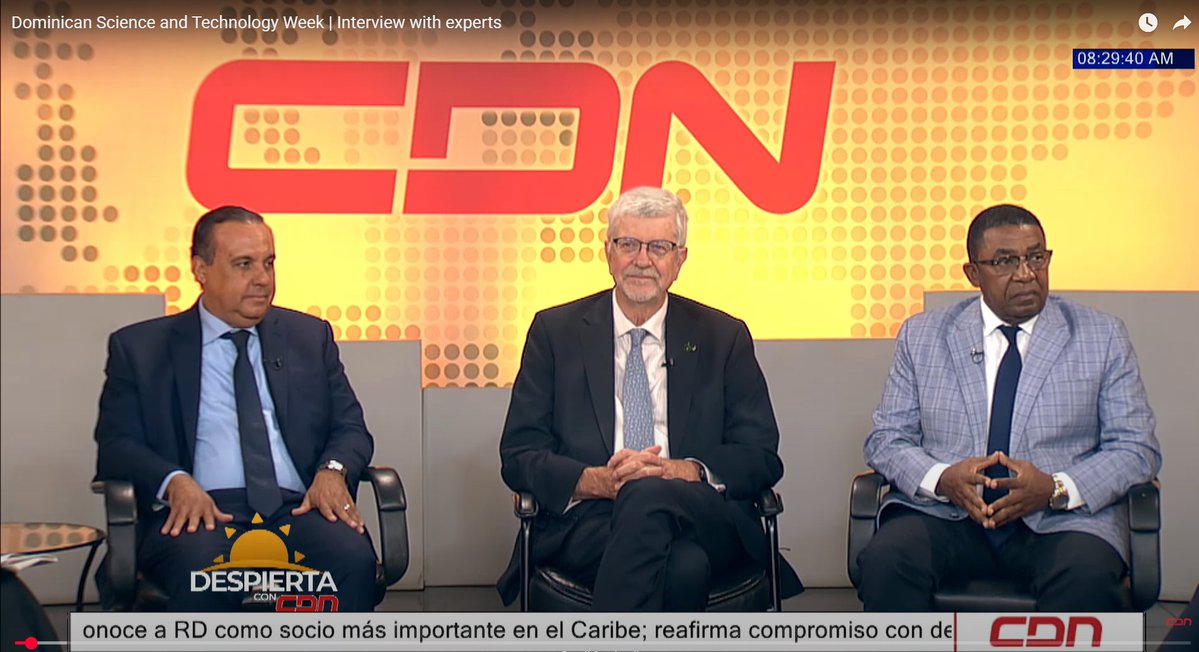 GlobalVirusNews's tweet image. Dr. Sten Vermund (GVN #CMO & @USFCOPH Dean) joined @CDN37 with Genaro Rodríguez Martínez (@MESCYTRD) & Dr. Eddy Pérez-Then (@udoym) at the 20th Congress of Science & Technology to discuss global health & innovation.
Watch the interview: ow.ly/JQzA50WrQbj
#CDN37
