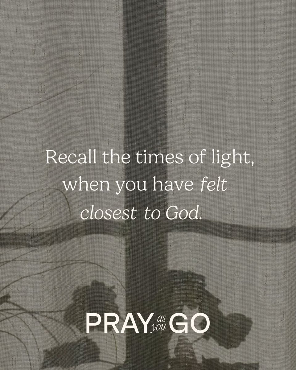 prayasugo's tweet image. Looking back over your week, does a moment stand out where you felt close to God?
Reflect on this moment with today’s examen prayer…
#PrayAsYouGo #PrayAsYouGoAPP #prayerapp #Catholic #Christian #catholicapp #christianapp #Dailyprayer #prayerpodcast #Jesuit #bible