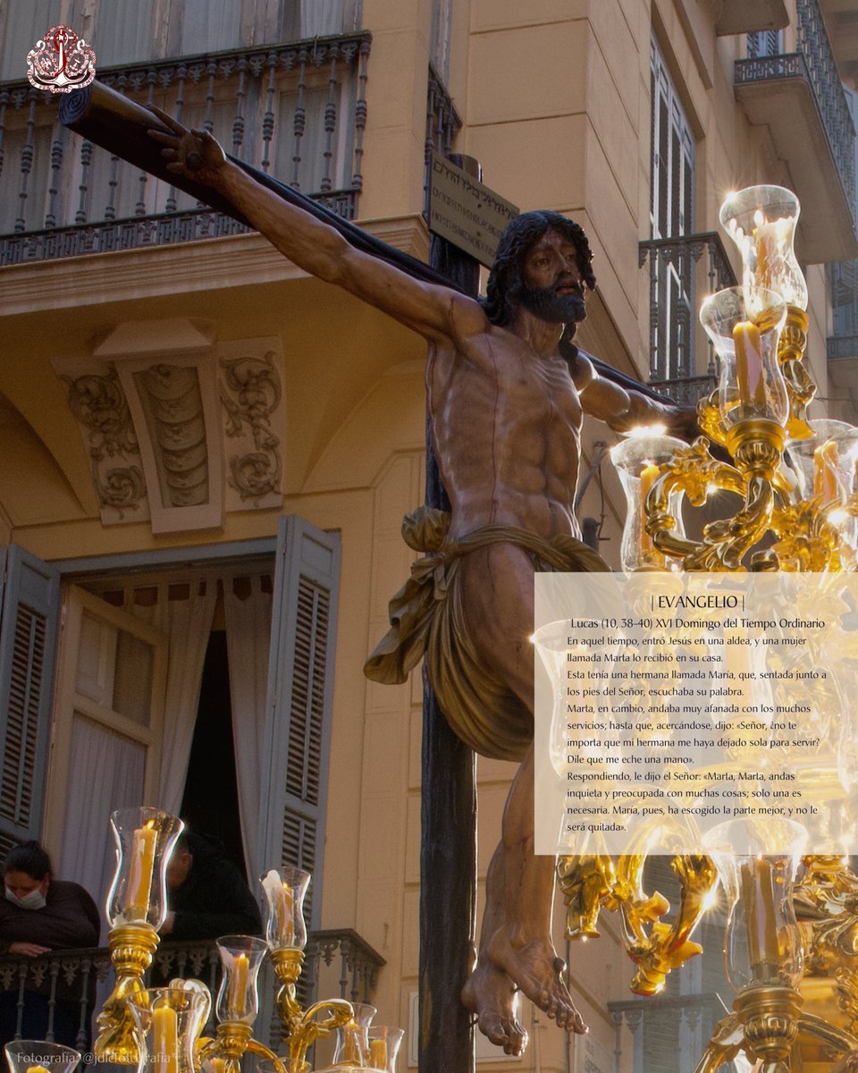 | EVANGELIO |

Lc (10, 38-40) XVI Domingo del T.O

«Marta, Marta, andas inquieta y preocupada con muchas cosas; solo una es necesaria. María, pues, ha escogido la parte mejor, y no le será quitada».

📸<a href="/jdelachica10/">Juan de la Chica</a>

#CofradíasMLG