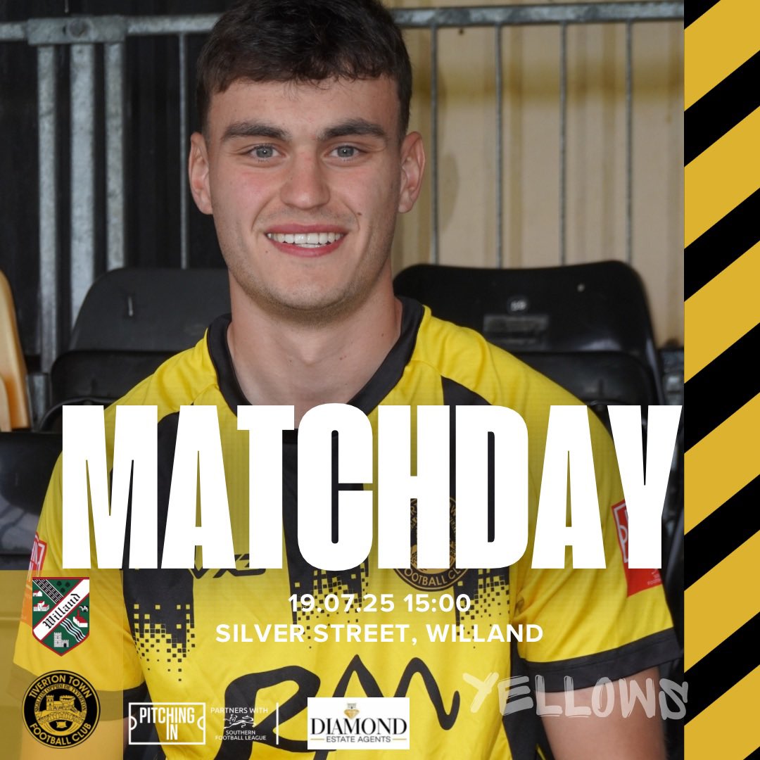 Tiverton Town FC (@tivertontownfc) on Twitter photo MATCHDAY β½οΈπ
A short trip in store today, as Tiverton Town face Willand Rovers in our last away preseason fixture!
Weβll see you at Silver Street, Yellows π
#OneTownOneTeamOneTivvyπ <a href="/DiamondTiverton/">Diamond Estate Agents</a> MATCHDAY β½οΈπ
A short trip in store today, as Tiverton Town face Willand Rovers in our last away preseason fixture!
Weβll see you at Silver Street, Yellows π
#OneTownOneTeamOneTivvyπ <a href="/DiamondTiverton/">Diamond Estate Agents</a>