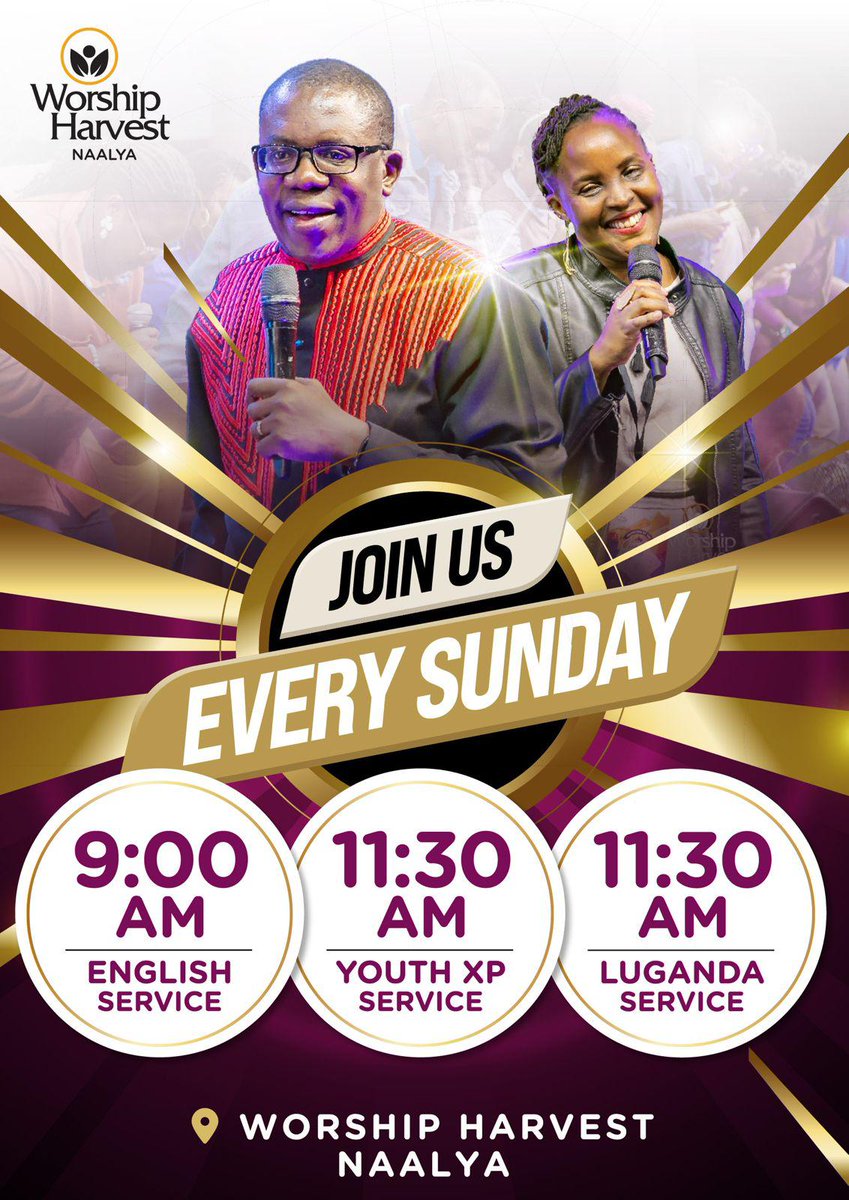The best day of your week is almost here!! 💃🏻💃🏻💃🏻💃🏻💃🏻💃🏻

✨ Get ready for great fellowship, a good word and so much joy. 

Join us at Worship Harvest Naalya 9AM and 11:30AM.
We can't wait to see you.