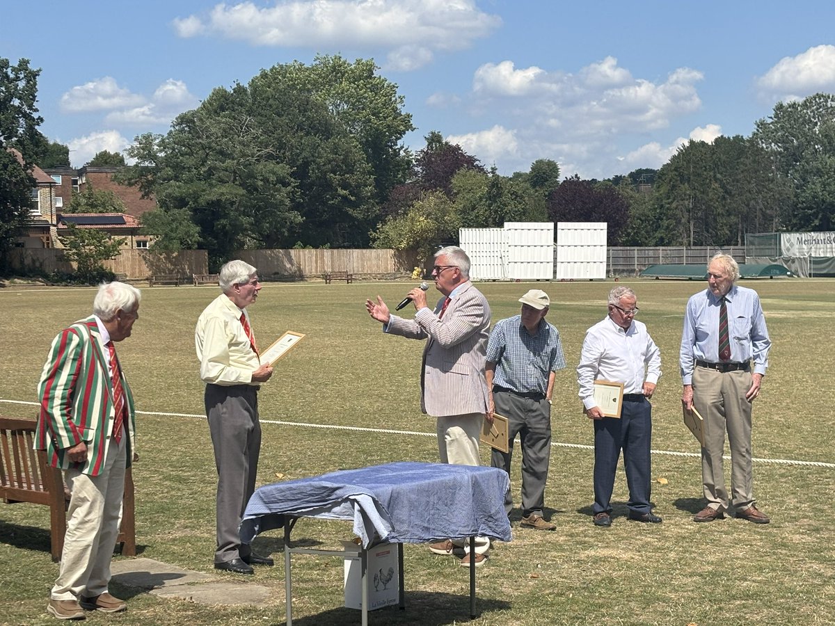 theanalyst's tweet image. Congratulations to Bob Fisher, Alan Price, John Lindley, David Fenton and Willie Shaw - all celebrating 70 years as members of @EalingCricket. Is this unique in club cricket?