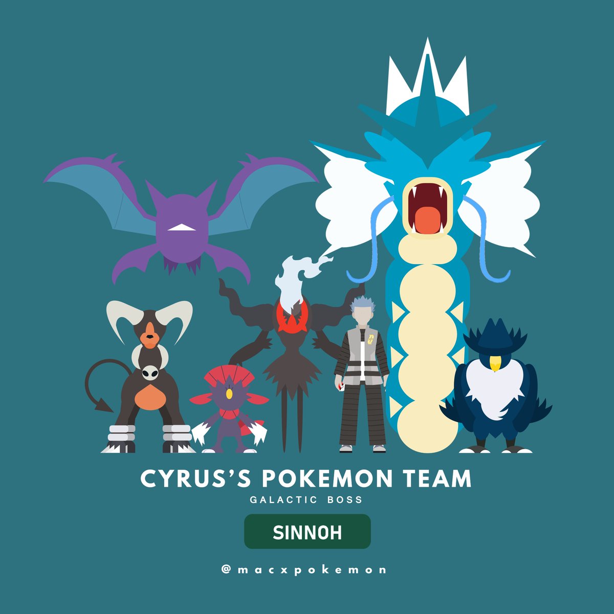 macxpkmn's tweet image. Galactic Boss Cyrus' Pokémon Team

#pokemon