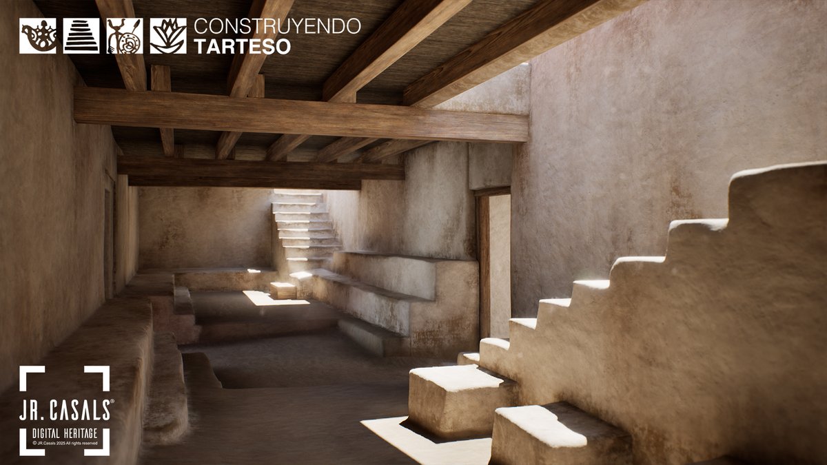 Hace tiempo que no publicamos sobre la #ReconstruccionVirtual de #CasasdelTuruñuelo, hemos estado inmersos en avanzar en diversos frentes al mismo tiempo y vienen grandes cambios en todo el edificio. De momento aquí tenéis una vista de la sala de las gradas 👇💻⛏️ #UnrealEngine5