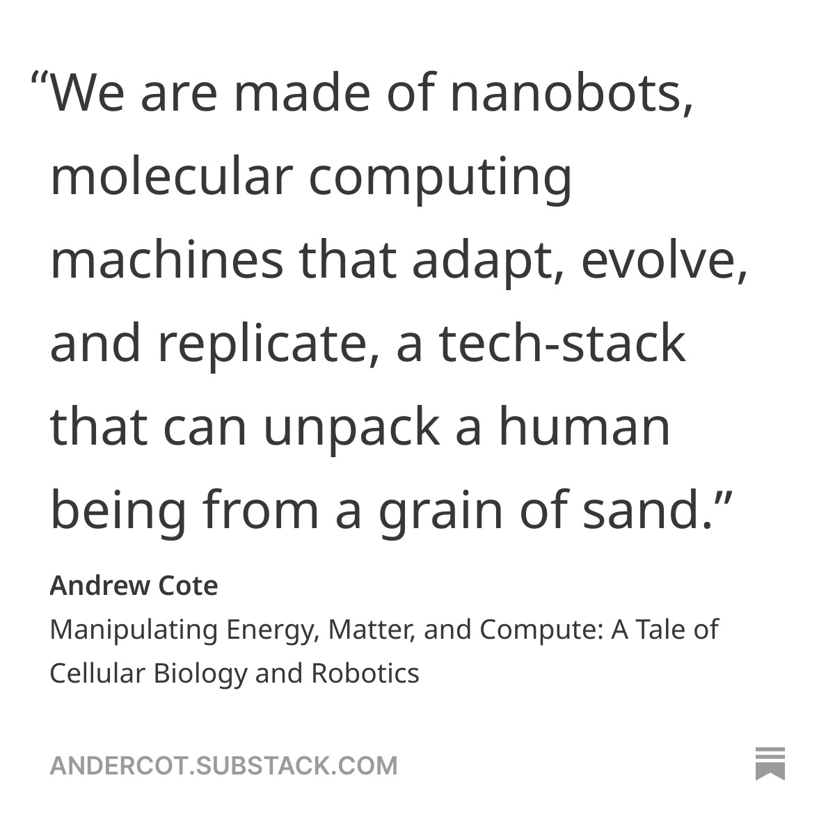 Andercot's tweet image. First new blog post in a while, exploring how biology is the most advanced tech-stack in the known universe and AI and Robotics will enable us to one day grow things like rockets.