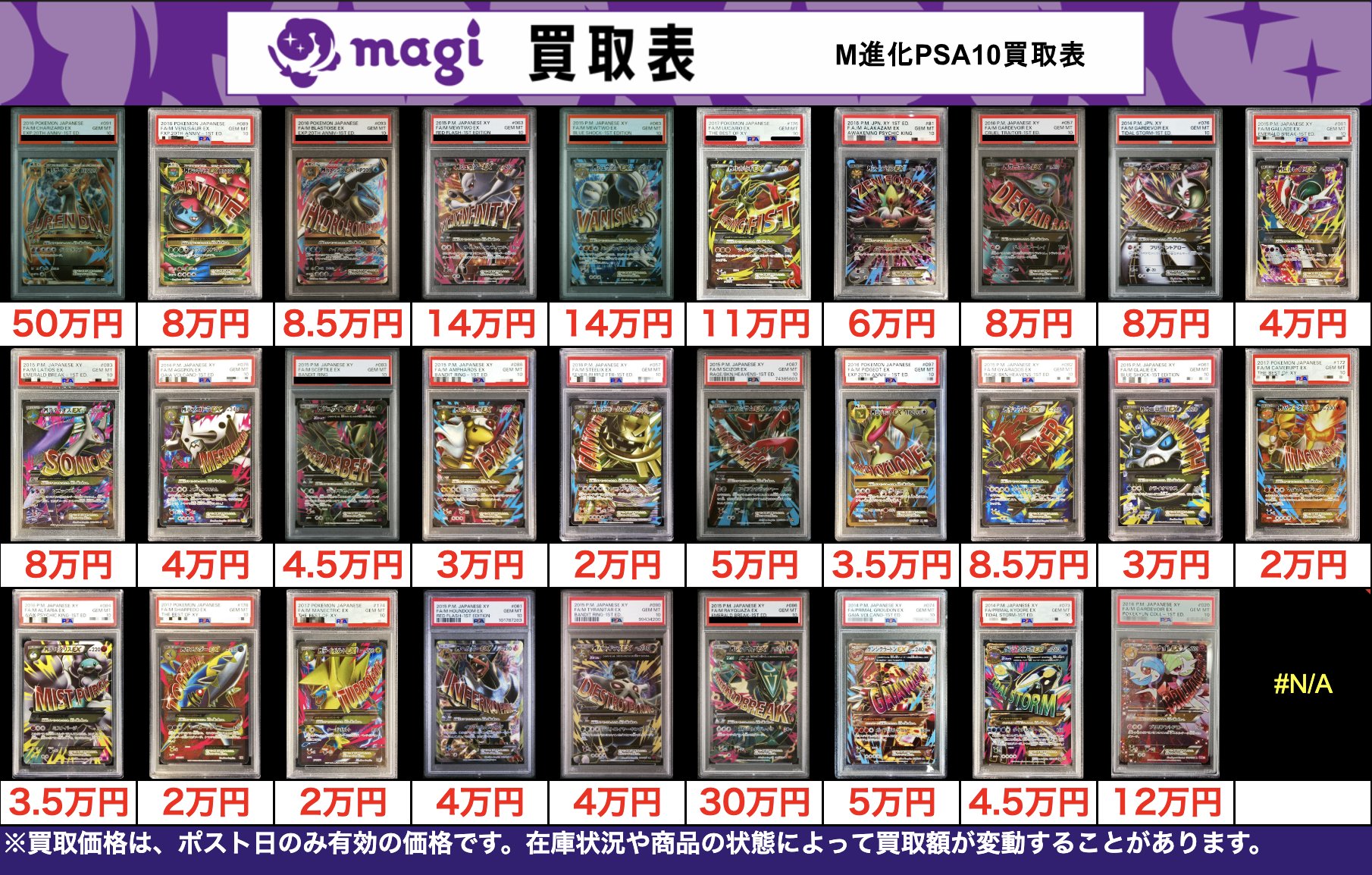 よっしー!! 14万円相当 ポケモンカード PSA10セット まとめ売り ポケモンカード】PSA10買取表更新しました！枚数限定価格なので