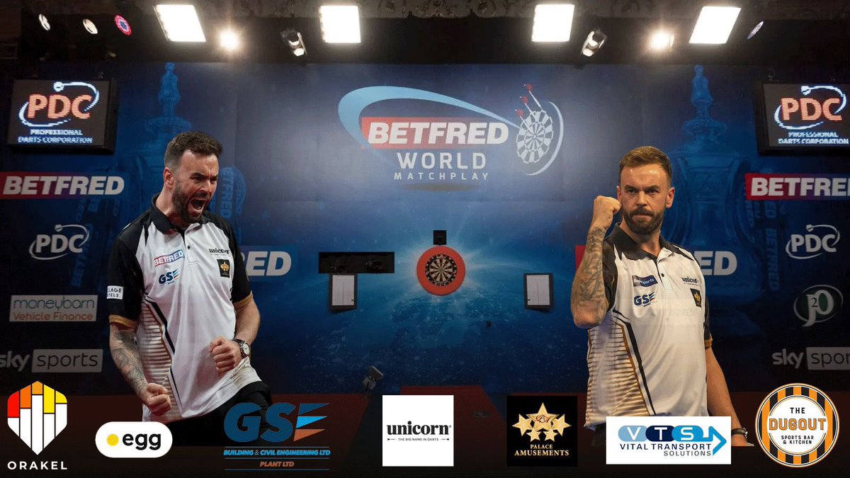 RossSmith180's tweet image. 🎯En route to Blackpool for my 4th appearance at the Matchplay 🌊
Like last year, I’ve drawn Josh in the 1st round and we play last on Monday night 💪
Love to my sponsors 🙏 ❤️
@UnicornDarts 🎯
@GSE_Group ⚙️
@thedugoutCT19 🍺
@egg_dot_com ☀️
Palace Amusements 🎰
VTS 🚐