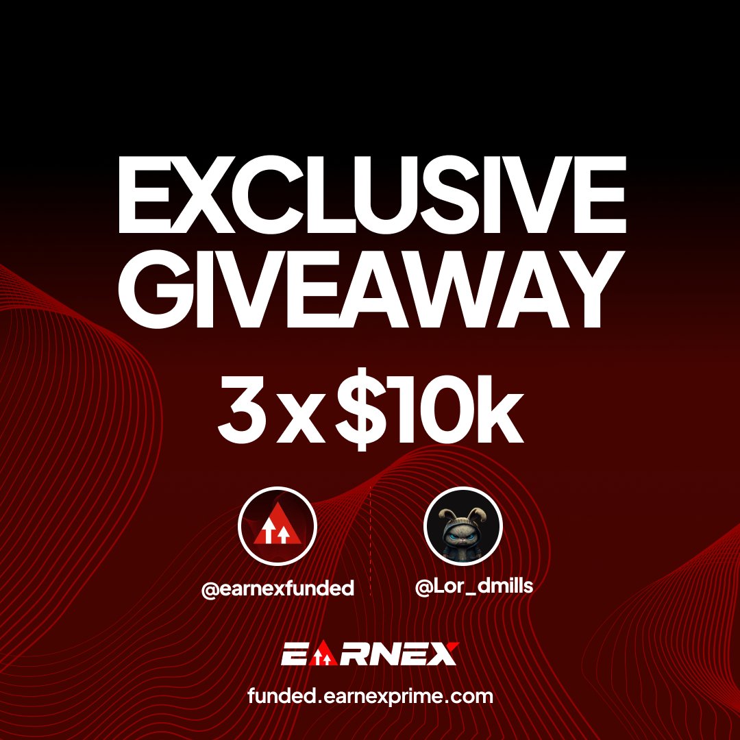 Dr. Trader | Mills 🩺📊💰 (@lor_dmills) on Twitter photo 🚨 Earnex Giveaway Alert ⚠️
To qualify:
- Follow: @EarnexFunded || <a href="/Lor_dmills/">Dr. Trader | Mills (DVM) 🩺📊💰</a> || <a href="/CIVET_AGROLTD/">Chimills Integrated Vet & Agro Ltd</a>
- Retweet this post and Tag 5 Friends
- Join our Discord
discord.gg/earnexprime
Winners in 72 hrs 🚨 Earnex Giveaway Alert ⚠️
To qualify:
- Follow: @EarnexFunded || <a href="/Lor_dmills/">Dr. Trader | Mills (DVM) 🩺📊💰</a> || <a href="/CIVET_AGROLTD/">Chimills Integrated Vet & Agro Ltd</a>
- Retweet this post and Tag 5 Friends
- Join our Discord
discord.gg/earnexprime
Winners in 72 hrs