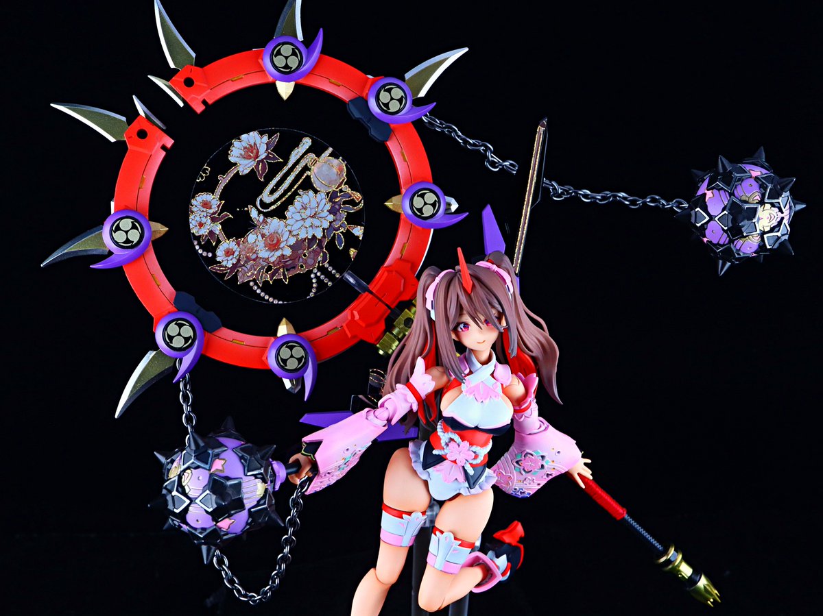 Katori62's tweet image. 【 桜巫 シュレミ 】完成しました!
電電太鼓を手に華麗に舞う戦巫女です!
シュレミはピンクをベースに全体的に淡い色でまとめ、武器は漆器をモチーフに装飾し、華やかにしてみました!
下記続きますので、良かったら見て下さい!(1/5)
#30MS