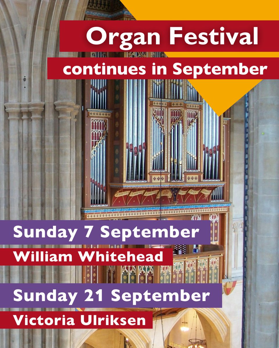 stedscath's tweet image. Our Summer Organ Festival has two final dates in September with William Whitehead and Victoria Ulriksen joining us. Recitals begin at 5.00 pm. There is no charge to attend but there will be a retiring collection. Please book via: eventbrite.co.uk/e/summer-organ…