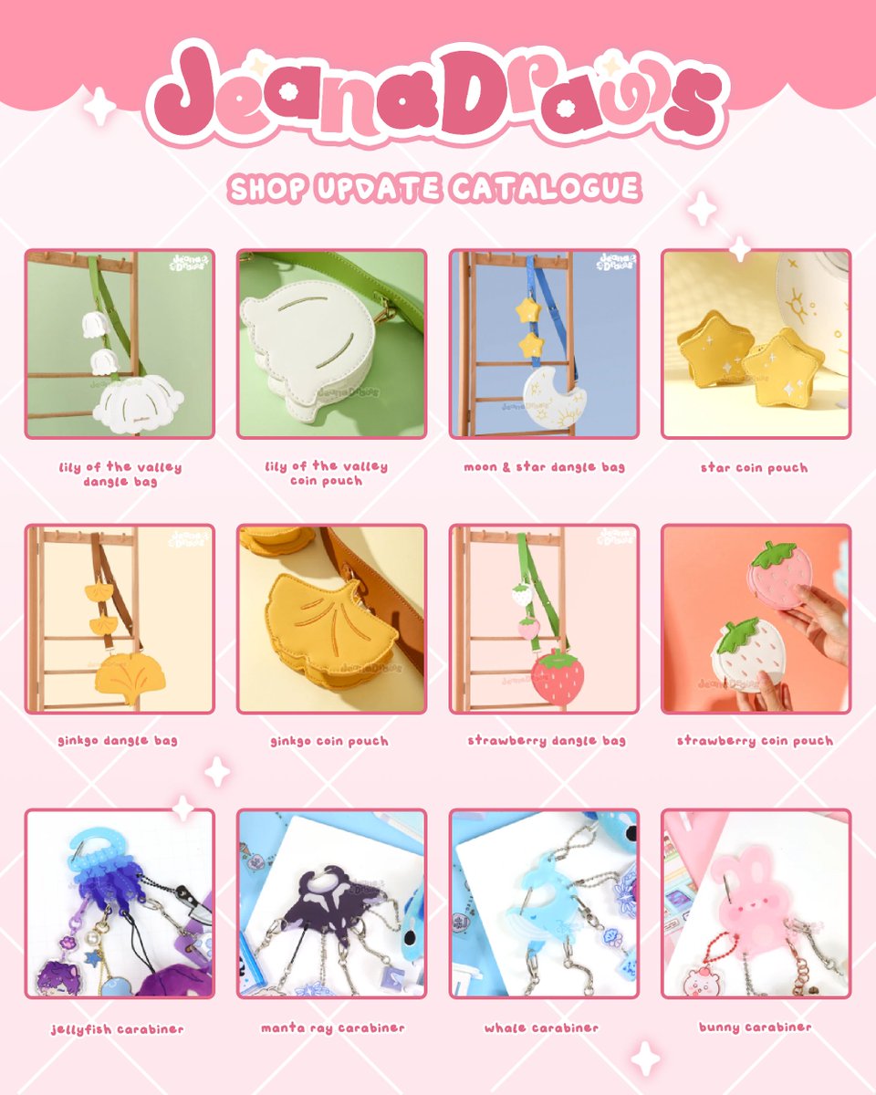 JeanaDraws's tweet image. ๐ธโจ Shop Update is LIVE! โจ๐ธ
RTs appreciated ๐
New Lakko items, carabiners, shirts, and leftover stock of the dangle bag sets, mini pouches and hair claws are up! ๐