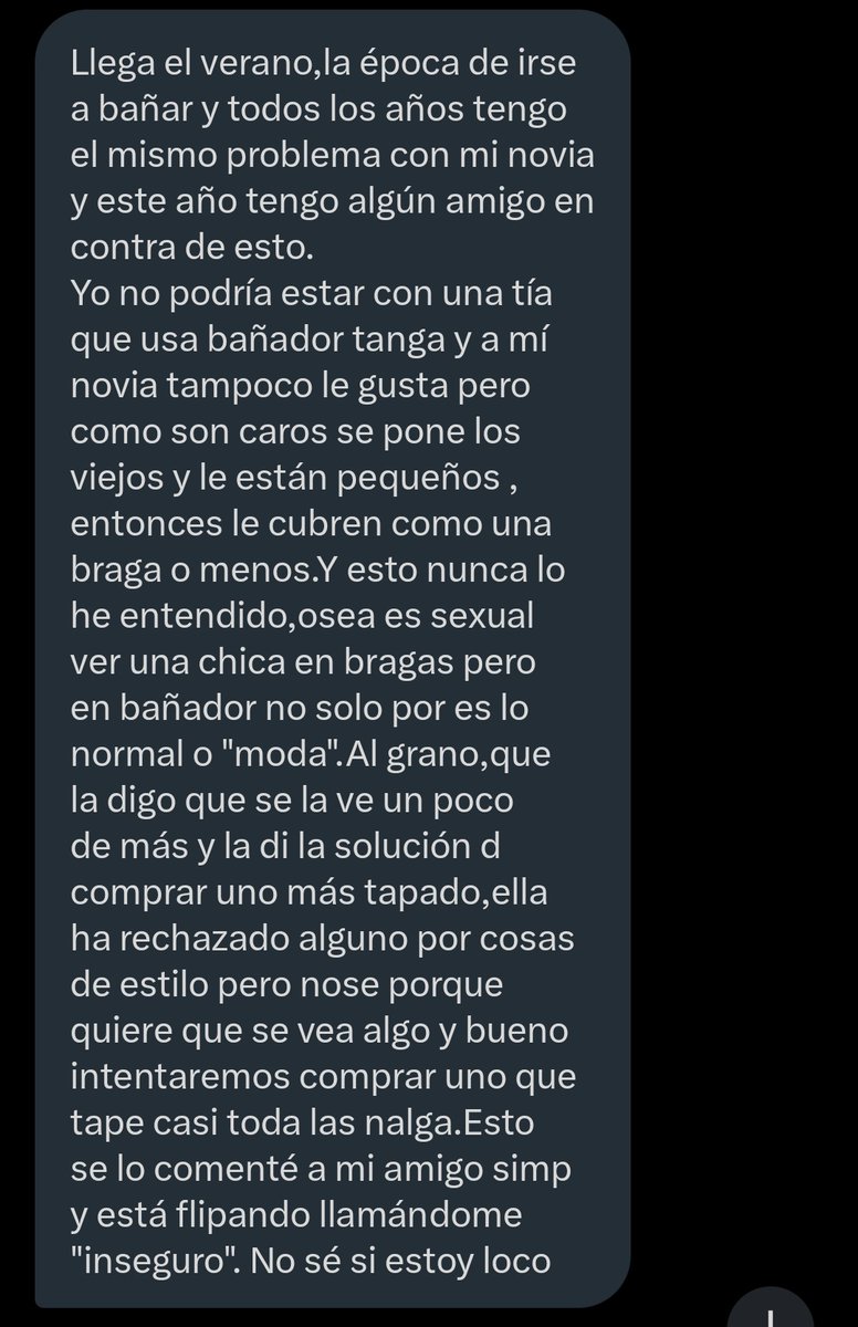 Clonazepamers's tweet image. El otro día se abrió el debate en Twitter de si el uso del bikini es decente o no; y sumado a la pelea ayer de Sarah Santaolalla con la concejal de Ourense, los usuarios de MisoginLabs se ven perdidos con el uso del bikini por sus novias.
Me veo en la obligación de pronunciarme.