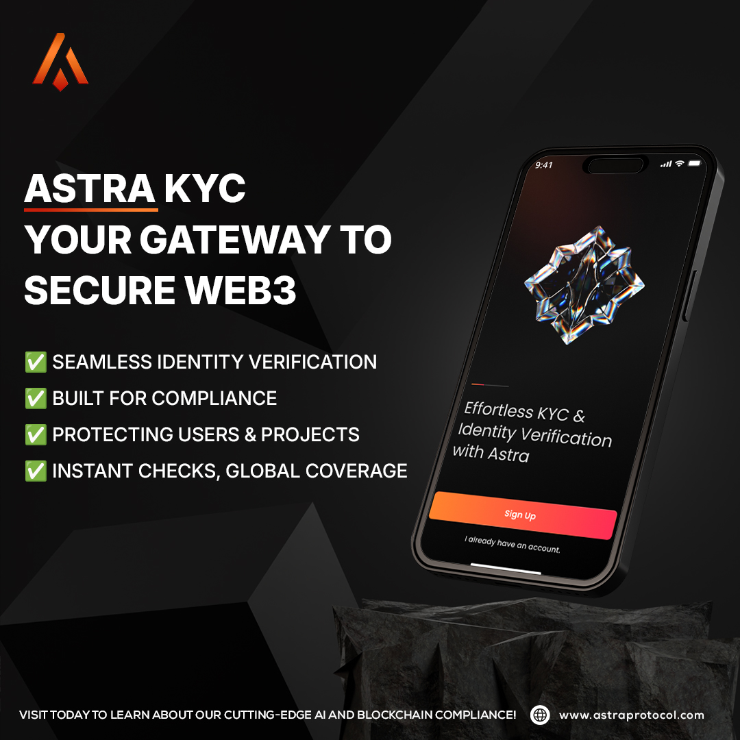 Astra_HQ's tweet image. Astra KYC — The Compliance Engine for Web3

Whether you&apos;re a protocol, dApp, exchange, or Web3 business — identity verification isn&apos;t just a formality, it&apos;s your first line of defense.

With Astra KYC, you get:
✅ Real-time ID verification
✅ Global coverage
✅ AML screening…
