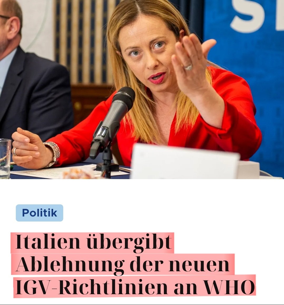 awakenwithpete's tweet image. Italien hat Einspruch gegen die neuen Gesundheitsvorschriften der #WHO eingebracht und bekanntgegeben die Änderungen KATEGORISCH abzulehnen. Man folgt explizit dem Kurs der USA. – Und was macht unser #Bundesrat? Kniet vor Brüssel und segnet alles ab. 🤡
tkp.at/2025/07/19/ita…