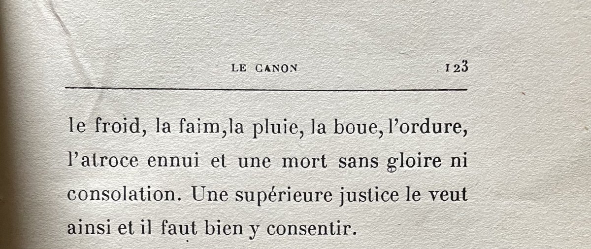 Léon Bloy said : “ The cannon is a creation of mechanics— ugly and brutish as it is fearsome. Killing men from a distance, it annihilates the noblest outbursts of human courage. Soldiers with sublime hearts fall dead before ever glimpsing the enemy. All that once lent beauty to