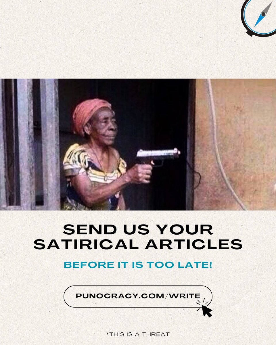 punocracy's tweet image. Hola amigos. Send us your satirical—or otherwise hilarious—articles today. We accept all kinds of formats: essays, news lampoons, poems, speeches, song lyrics, and so on and so forth.

Email submissions to tubosunajanaku@gmail.com and hello@punocracy.com. 📨