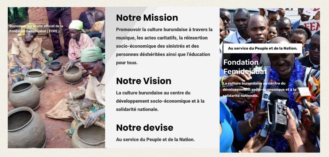 Bienvenue sur le site web officiel de la FOFE : fondationfemidejabat.com 
Au service de la nation 🇧🇮.