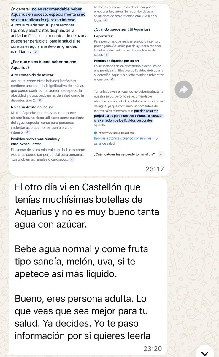 Con lo que me he metido en el cuerpo y ahora resulta que moriré por beber Aquarius.

La vida es extremadamente compleja.