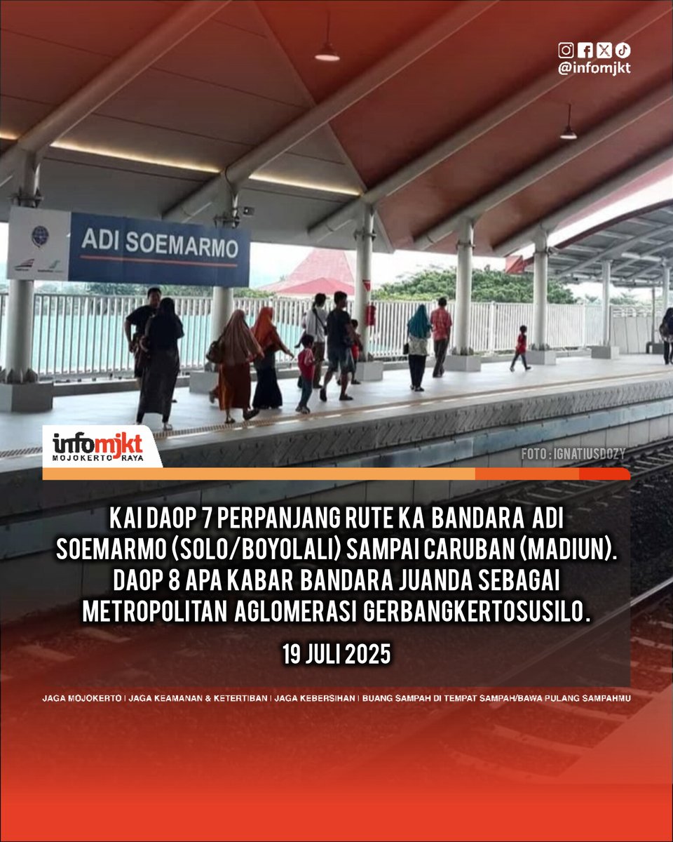 infomjkt's tweet photo. SYULIT, APA KENDALANYA?
KA Bandara regional Solo Raya yang dinaungi Daerah Operasional 7 sudah lama menjangkau wilayah Madiun (Stasiun Madiun Kota).
#infomjkt #mojokerto #KAbandara #KAbandaraJuanda #BandaraJuanda #daop8 #kai #KAIdaop8 #Gerbangkertosusilo #SurabayaRaya https://t.co/cEHw9dt0uY