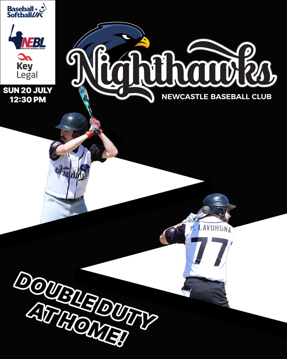 This Sunday, our NEBL team are at home hosting Edinburgh Rays and <a href="/BladerunnersBC/">Sheffield Bladerunners Baseball Club</a> for some development games ⚾️

Get yourself down to Gosforth Sports Association, Broadway West, Gosforth NE32HY FROM 12:30 PM!

#FlyTogether #NewcastleSport #Baseball #UKBaseball #BritishBaseball