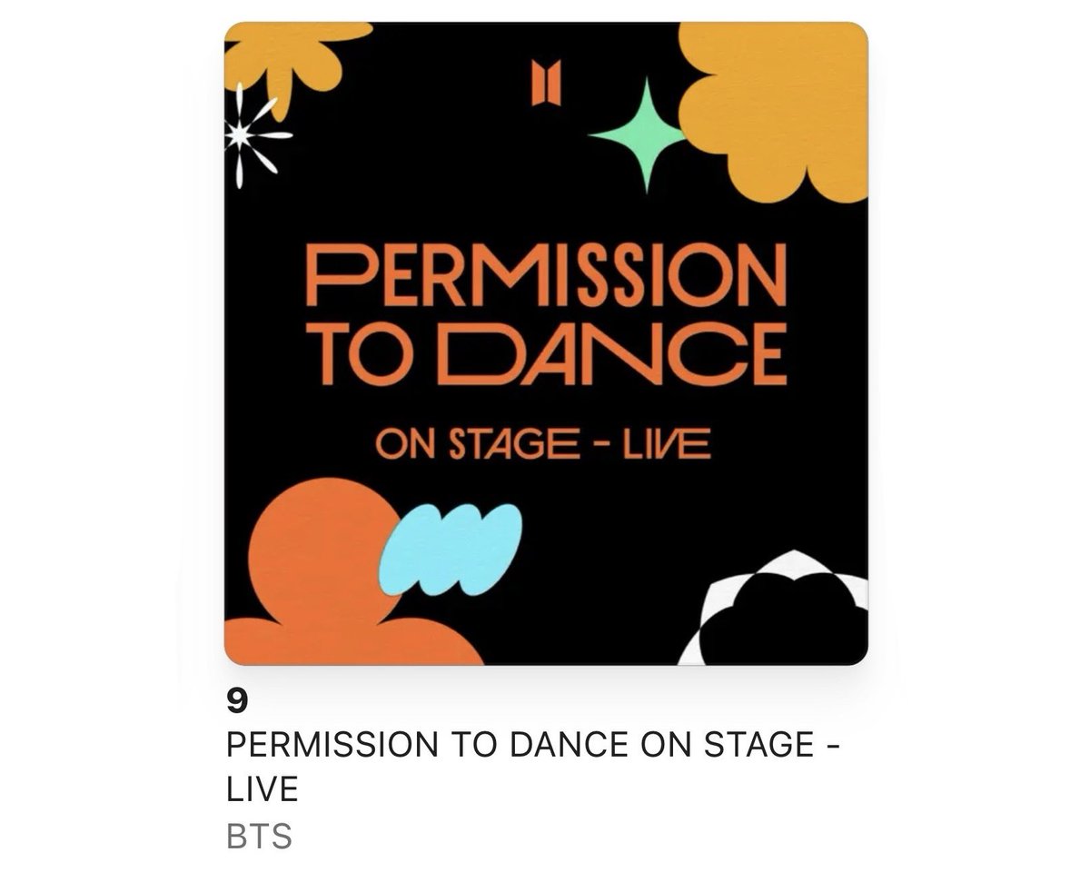 btsAMdata's tweet image. “PERMISSION TO DANCE ON STAGE (LIVE)” has entered the top 10 of Japan Apple Music Top Albums (All Genres) chart at #9