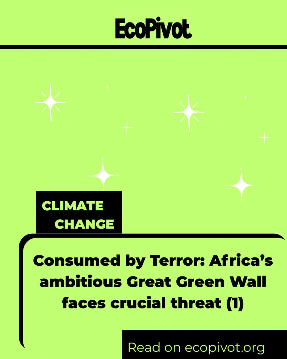 NEW: “Coincidentally, the reforestation efforts under Africa’s ambitious Great Green Wall project cut directly through the places that have become hotspots of banditry. Mr Garba was kidnapped while working on this project.”
Read: ecopivot.org/consumed-by-te…