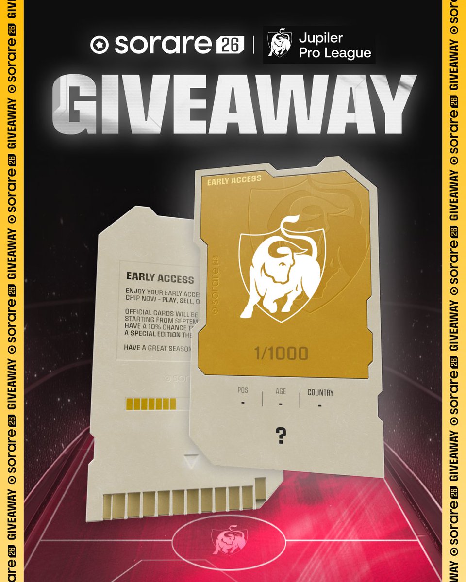 Sorare (@sorare) on Twitter photo ๐ GIVEAWAY #Sorare26 ๐
To celebrate the launch of the JPL Early Access, we want to give you a chance to won a Limited card of the most OG player in Sorare ...
Who was the first ever player minted on Sorare ?
RT and โค๏ธ
Follow <a href="/Sorare/">Sorare</a>
Draw among the correct answers on Monday ๐ GIVEAWAY #Sorare26 ๐
To celebrate the launch of the JPL Early Access, we want to give you a chance to won a Limited card of the most OG player in Sorare ...
Who was the first ever player minted on Sorare ?
RT and โค๏ธ
Follow <a href="/Sorare/">Sorare</a>
Draw among the correct answers on Monday