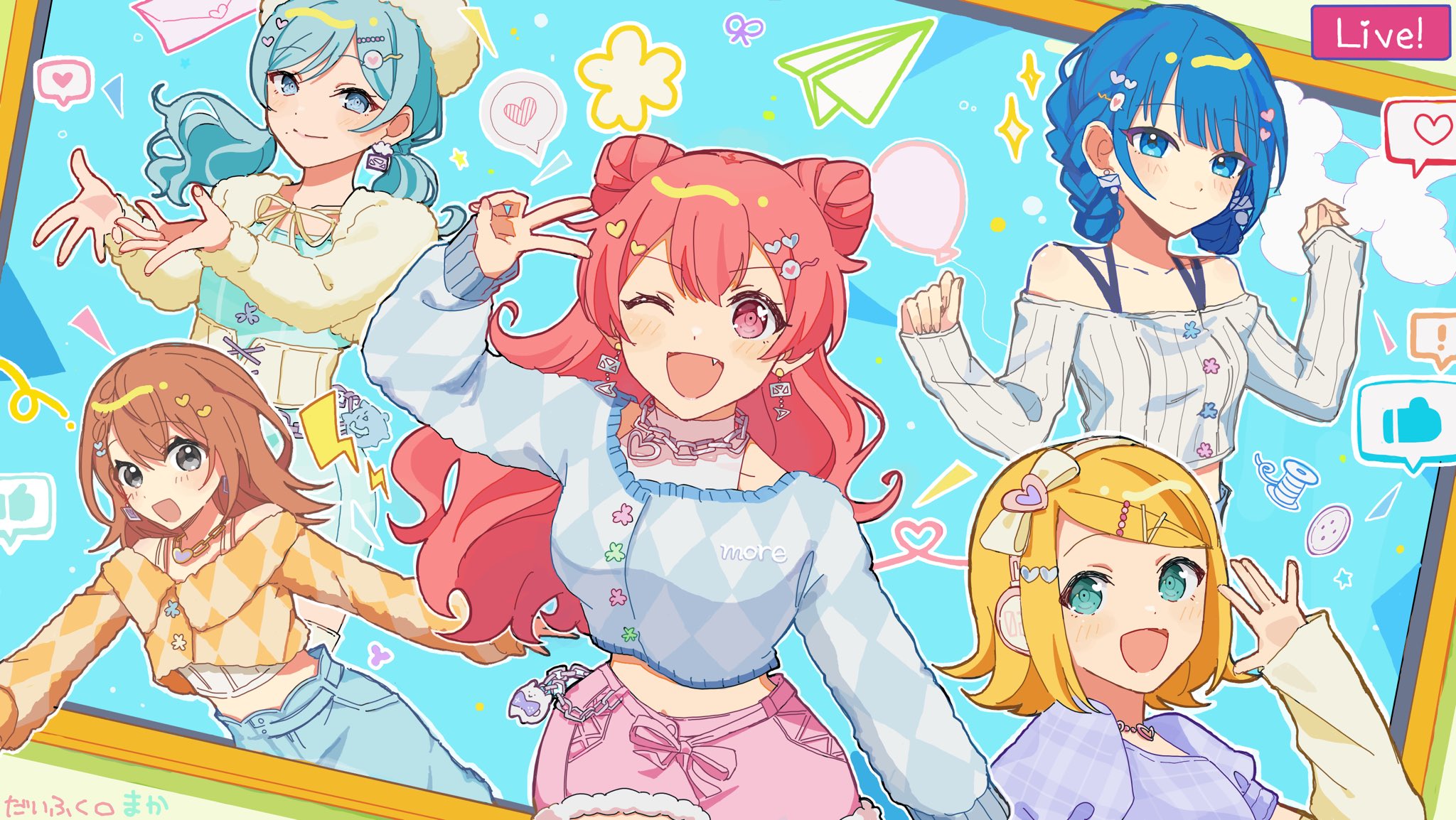 専用 手描きイラスト ばくとど 仲良し まかまか on X: 