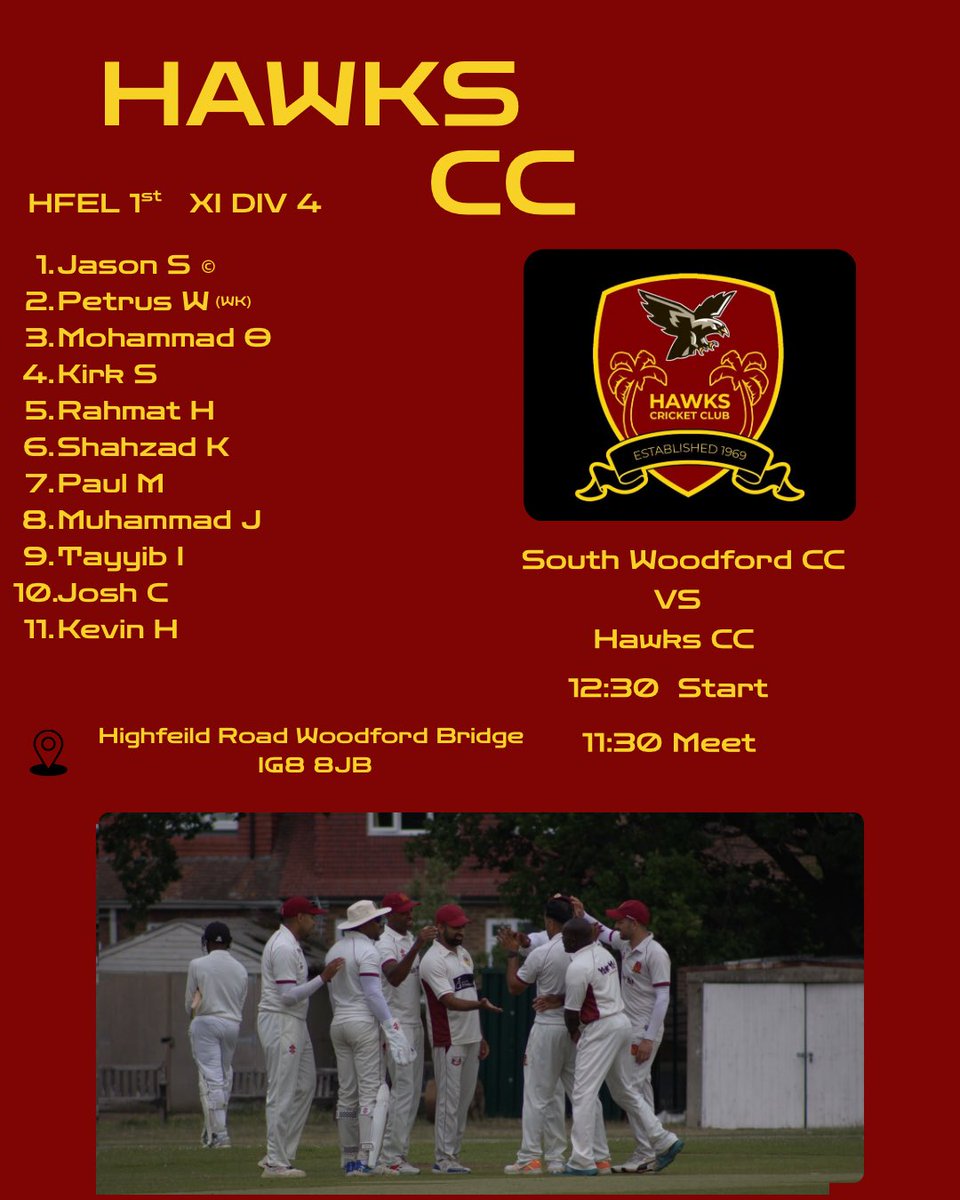 Hawks Cricket Club (@_hawkscc) on Twitter photo Just the one game this week, as the 2s were rained off.🦅
<a href="/EssexLguCricket/">Essex League Cricket</a>
<a href="/southshed/">South Woodford CC</a> Just the one game this week, as the 2s were rained off.🦅
<a href="/EssexLguCricket/">Essex League Cricket</a>
<a href="/southshed/">South Woodford CC</a>