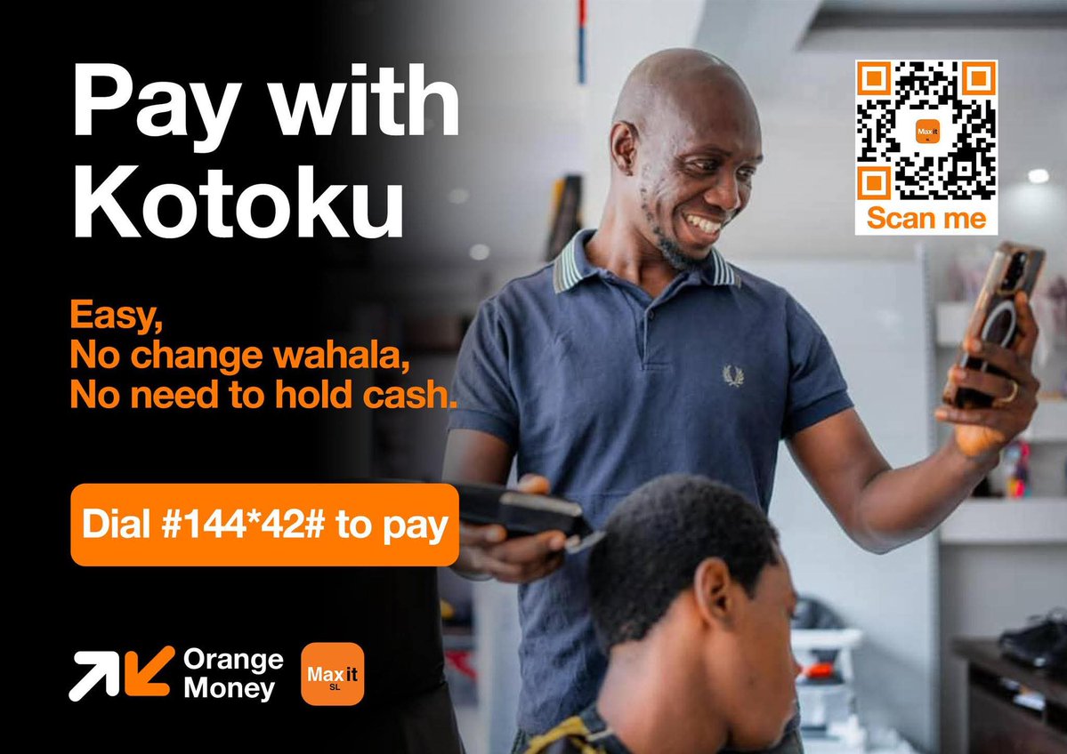 PeterKobba9's tweet image. Pay with Kotoku
Easy, no change wahala, no need to hold cash.
Now you can pay into a merchant or anyone's Kotoku Wallet.
Dial #144*42# to pay.
#OrangeMoney #kotoku #Maxit Kindo Armani