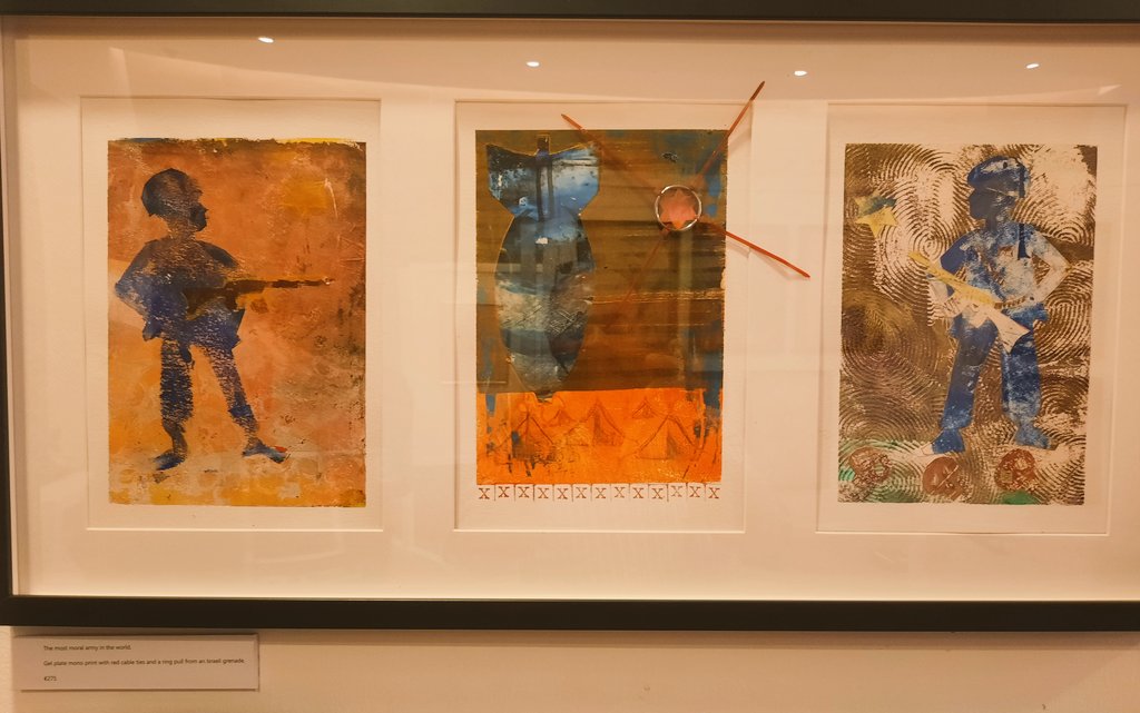 ColmKennyGreen's tweet image. @#GeraldManleyHopkins Literary Festival launch @NewCol_Official. From the Mayor's rendition of #Curragh of #Kildare to #AI's impact on poetry, a sombre note was struck by a print "The Most Moral Army in the 🌎" with a 🇮🇱 army grenade ring! #GazaFamine 🇵🇸 @k_nationalist @kfmradio