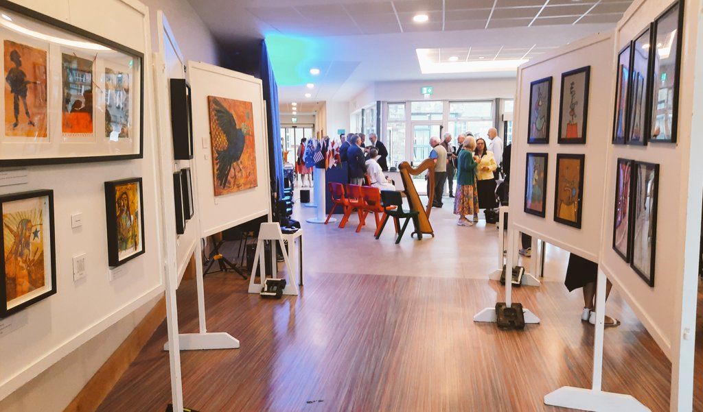 ColmKennyGreen's tweet image. @#GeraldManleyHopkins Literary Festival launch @NewCol_Official. From the Mayor's rendition of #Curragh of #Kildare to #AI's impact on poetry, a sombre note was struck by a print "The Most Moral Army in the 🌎" with a 🇮🇱 army grenade ring! #GazaFamine 🇵🇸 @k_nationalist @kfmradio