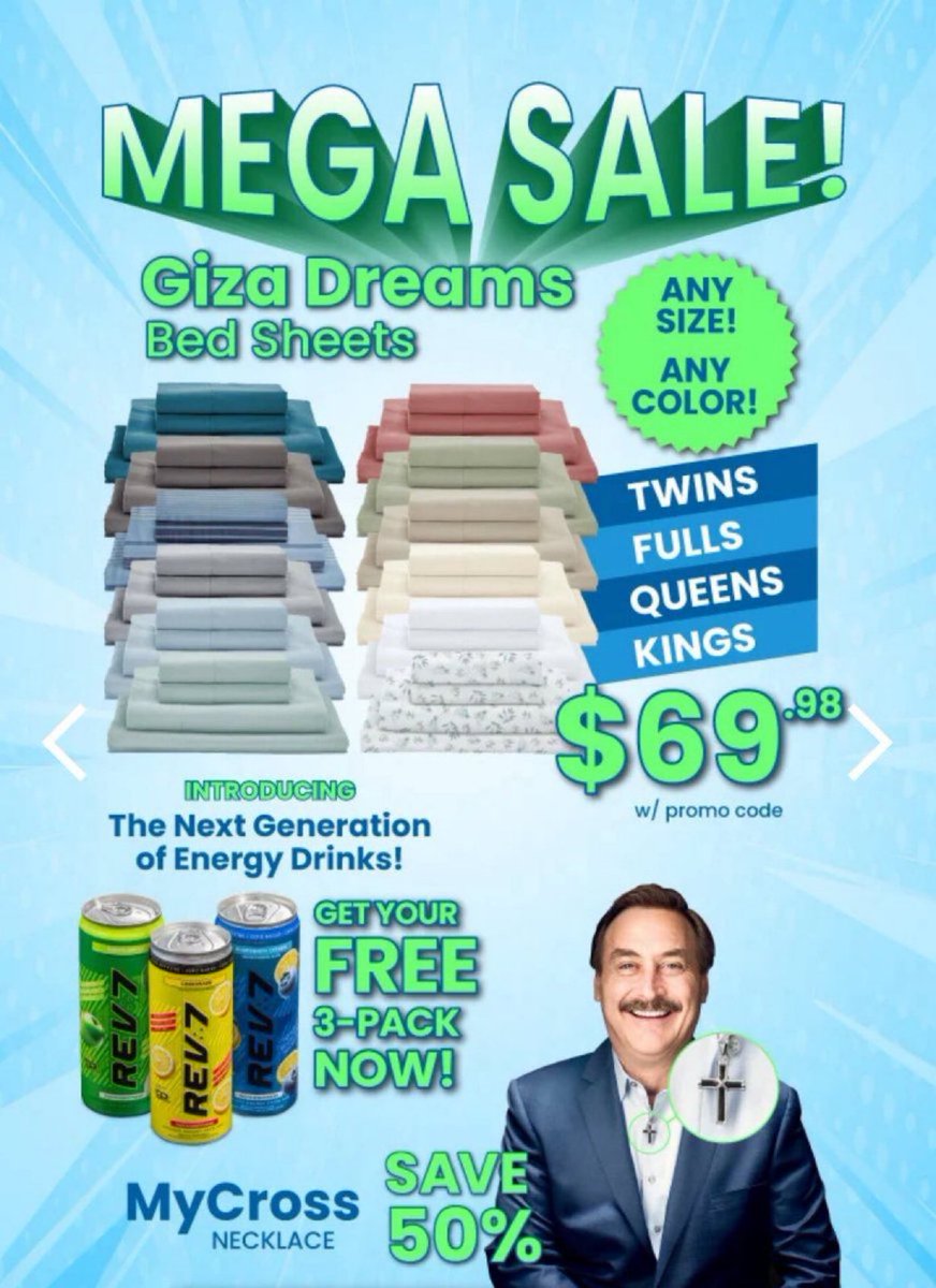 ElectionWiz's tweet image. ✅ MYPILLOW MEGA SALE! ✅
Refresh your home with unbeatable deals:
✨ Luxe MyTowels – Just $39.98!
✨ Save $40 on Bed Sheet Sets
✨ MyPillows start at $19.98
Hurry! Use promo code WIZ to grab these deals before they’re gone!
👉 mypillow.com/tv-specials
