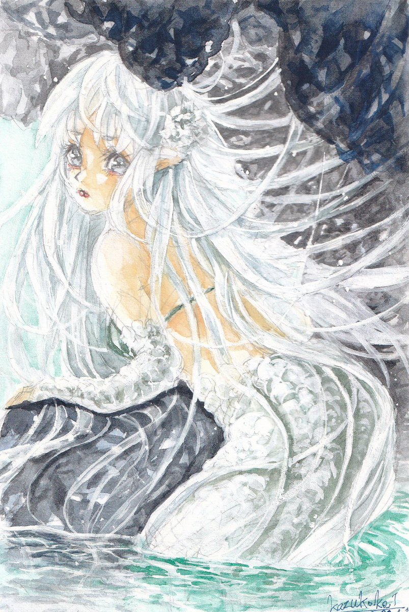 Kazukoko_I's tweet image. #イラスト
#アナログ絵
#自創作に狂っている人間と繋がりたい