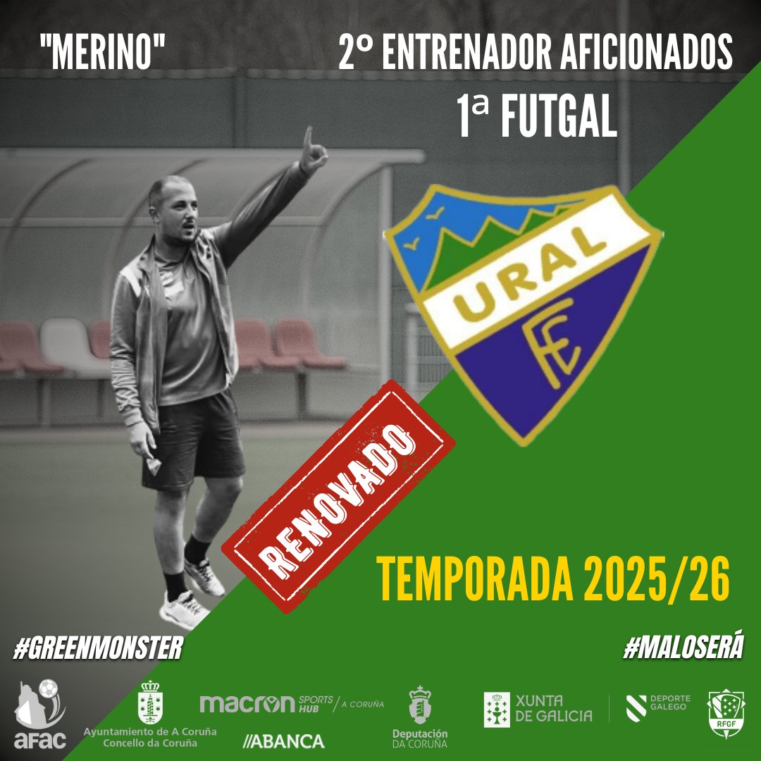 Ural-Español c.f. (@uralespanol) on Twitter photo Una temporada más seguirán al frente de nuestro equipo de Aficionados, #Primerafutgal , el tándem formado por <a href="/ACagigao14/">Adrian Cagigao</a> y Martín Merino.
Mucha suerte!!
#greenmonster #somosverdes💚 #maloserá Una temporada más seguirán al frente de nuestro equipo de Aficionados, #Primerafutgal , el tándem formado por <a href="/ACagigao14/">Adrian Cagigao</a> y Martín Merino.
Mucha suerte!!
#greenmonster #somosverdes💚 #maloserá
