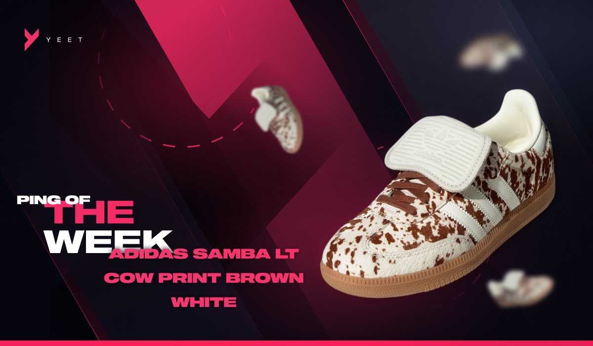 This week’s Ping of the Week is moo-ving fashion forward!🐄

The Adidas Samba LT in Cow Print Brown/White brings a wild twist to a timeless classic.✨

Would you rock these? 👟

Join us, link in bio!💚