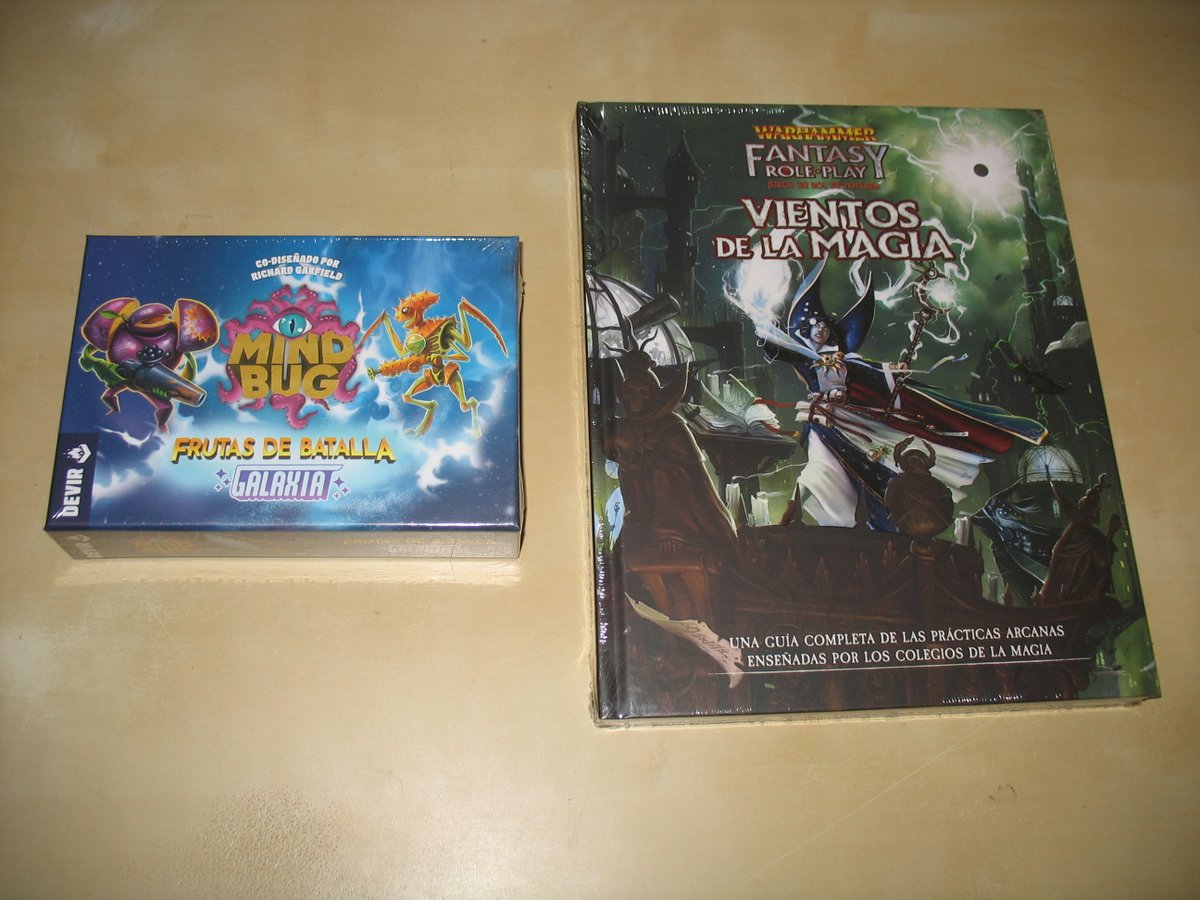 Novedades de juegos. En ROL Vientos de la Magia para Warhammer Fantasy Role Play. De mesa un nuevo Mind Bug de Richard Garfield, totalmente independiente y para dos jugadores.