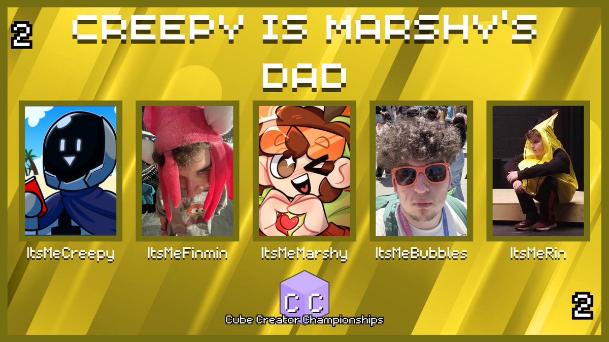 CubeChamps's tweet image. 馃摙Substitute Announcement!馃摙
@BubbletheFriend will be subbing in for InsaneOrbitzz on "Creepy is Marshy's Dad"!
Watch them in Cube Creator Championships 2 on August 3rd at 6pm BST!