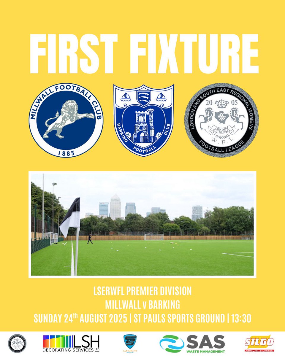 Barking FC Women (@barkingfcwomen) on Twitter photo 𝗢𝘂𝗿 𝗳𝗶𝗿𝘀𝘁 𝗳𝗶𝘅𝘁𝘂𝗿𝗲 𝗼𝗳 𝘁𝗵𝗲 𝟮𝟬𝟮𝟱/𝟮𝟱 𝗟𝗦𝗘𝗥𝗪𝗙𝗟 𝘀𝗲𝗮𝘀𝗼𝗻 📅
We take the short trip to <a href="/Millwall_LFC/">Millwall Lionesses</a> 🤝
<a href="/barkingfc/">Barking FC</a> | #BarkingFCWomen 𝗢𝘂𝗿 𝗳𝗶𝗿𝘀𝘁 𝗳𝗶𝘅𝘁𝘂𝗿𝗲 𝗼𝗳 𝘁𝗵𝗲 𝟮𝟬𝟮𝟱/𝟮𝟱 𝗟𝗦𝗘𝗥𝗪𝗙𝗟 𝘀𝗲𝗮𝘀𝗼𝗻 📅
We take the short trip to <a href="/Millwall_LFC/">Millwall Lionesses</a> 🤝
<a href="/barkingfc/">Barking FC</a> | #BarkingFCWomen