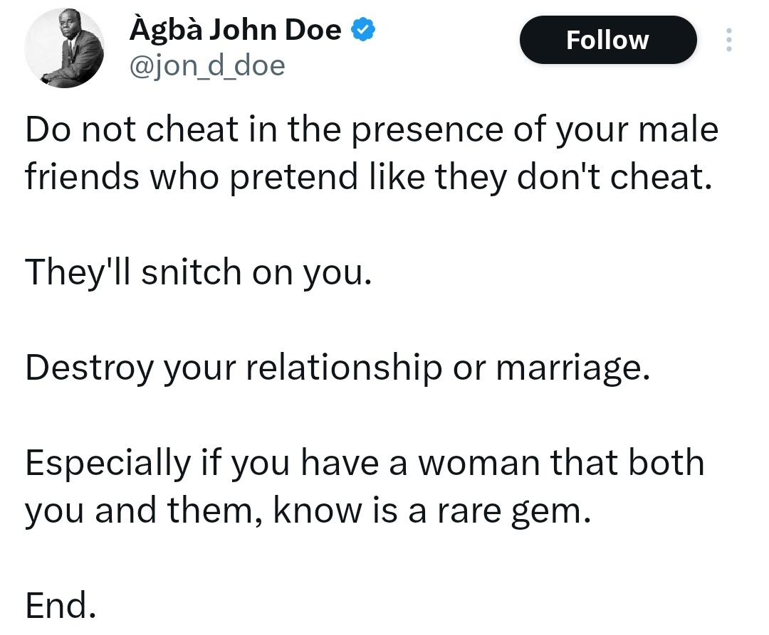 davematt88's tweet image. How about just not cheat at all because it's devastatingly painful to the person you committed to?